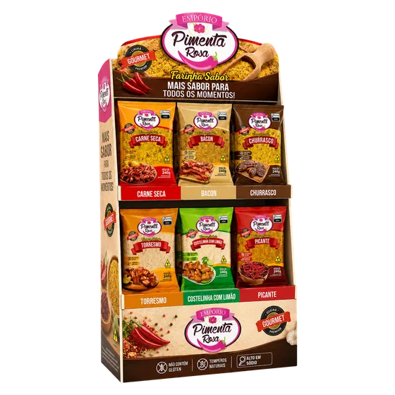 Expositor de farofas Pimenta Rosa